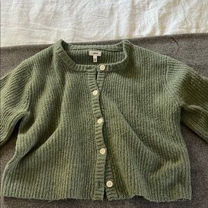 Aerie short sleeve sweater cardigan green small